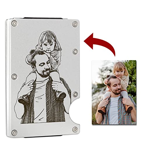 Carbon Fiber RFID Photo Wallets for Men with Aluminum Money Clip Personalized Gifts for Husband Boyfriend Dad Groomsmen Perfect Gifts for Fathers Day Birthday, Anniversary, Wedding, Valentine's Day2