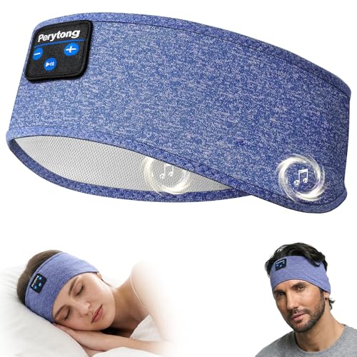 Image of Perytong Sleep Headphones Bluetooth 5.4 Headband, Wireless Sleep Headphones for Side Sleepers, Over-Ear Headphones Sports Headband Eye Mask with Built-in Earphones for Sleeping Running Jogging Nap