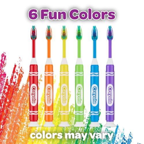Image of GUM Crayola Marker Kids Toothbrush, Soft-Bristle Toothbrush with Suction Cup Base for Ages 3+, 3 Count (Pack of 2)