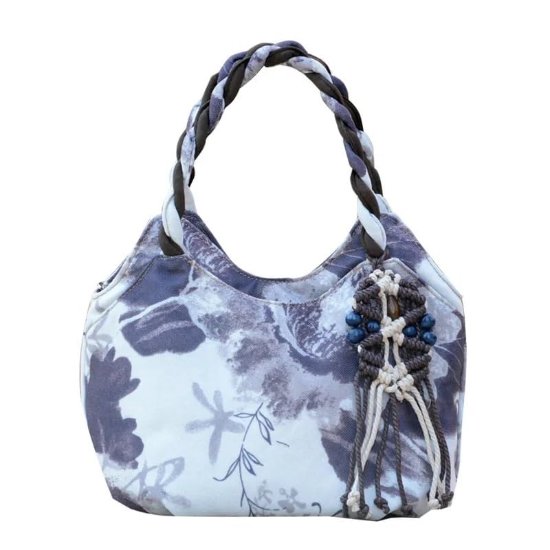 Ethnic Style Cotton and Linen Embroidered Handheld Bag for Women - Stylish Embroidery Handbags and Purses