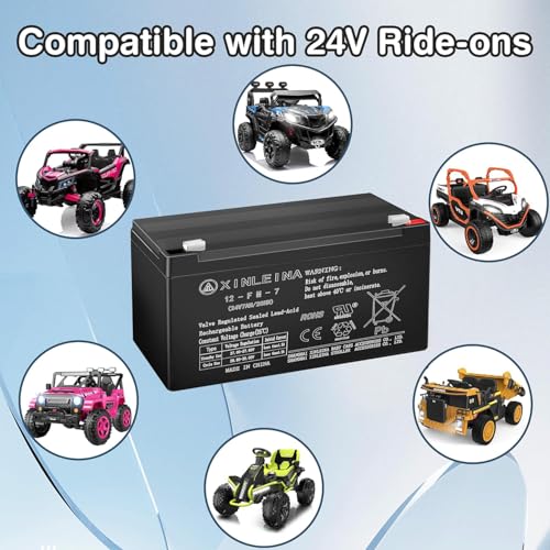 Image of ANPABO 24V 7Ah Sealed Lead Acid Battery for Kids Ride On Toys, F2 Terminal
