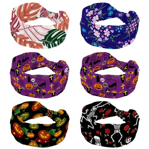Bandeau large pour femme lot de 6 turbans élastiques pour entraînement