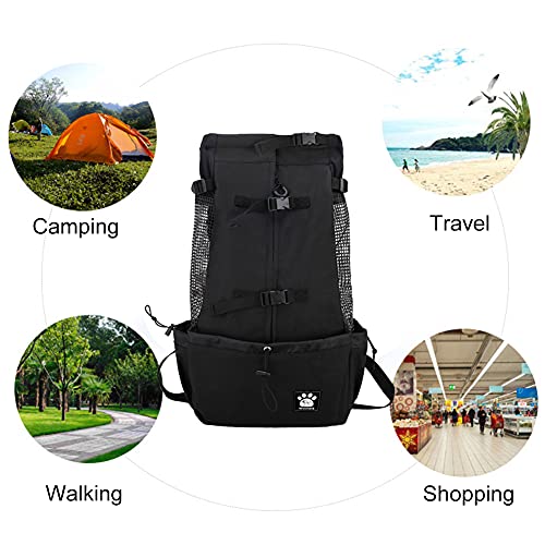 1–25 kg Hundetragetasche mit Kordelzug-Kopf-heraus-Design, belüfteter Haustier-Rucksack für kleine, mittelgroße Hunde, tägliche Welpentrage für Spaziergänge im Freien, Sicherheit/Bequem/Leicht (M