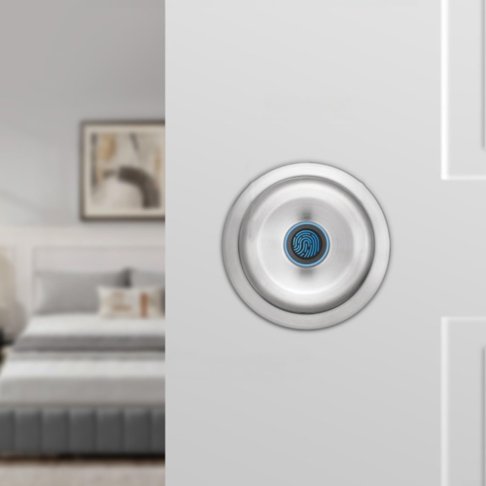 Cerradura de puerta inteligente en forma de bola de acero inoxidable con entrada sin llave, seguro para acceso para apartamento, oficina y puertas de habitación de madera (D)