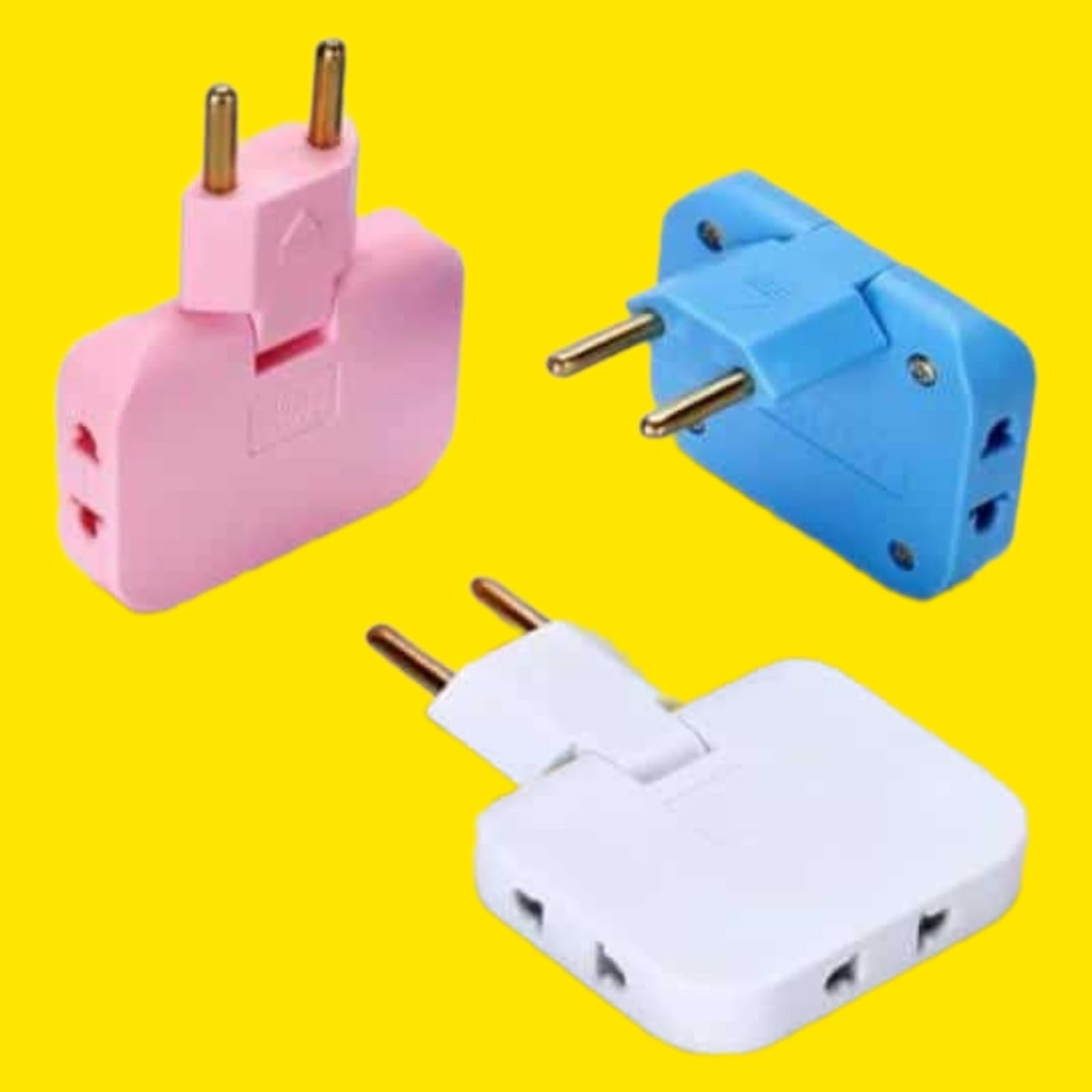3 in 1 EU Plug Rotatable Outlet Extender | Foldable Mini Slim Plug Converter | Adjustable 180 Degree Travel Adapter for Portable Multi-Device Charging | Compact EU Socket Converter-image-2