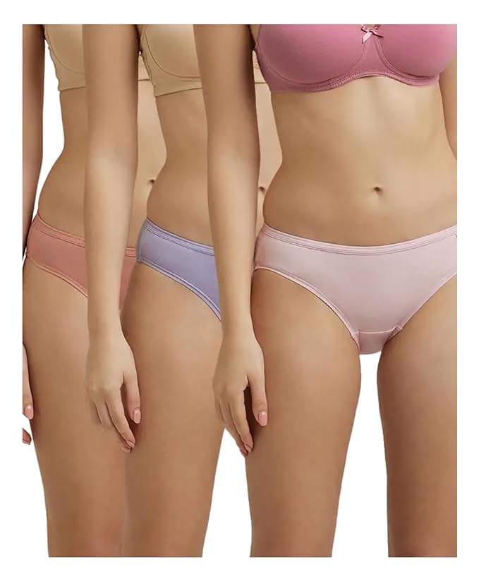 Women's Medium Coverage Super Combed Cotton Mid Waist Bikini with Concealed Waistband (Pack of 3_Colors & Prints May Vary)-image-40