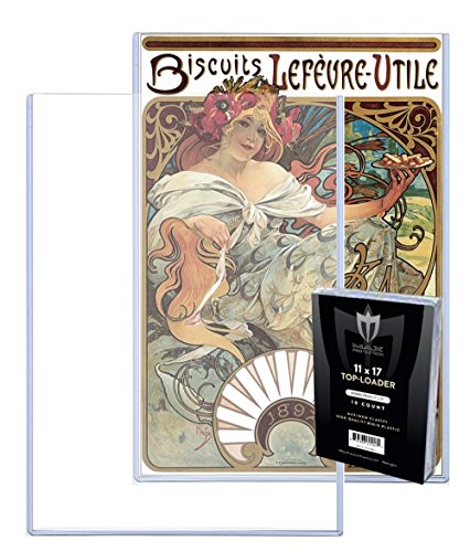(10) 11x17 MAX Pro Photo/Lithograph/Print Hard Rigid Ultra Clear Toploader - (Qty= 1 Pack of 10 Holders)