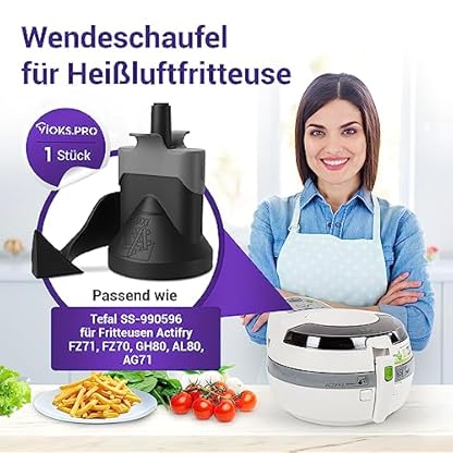 Vioks.pro Wendeschaufel Ersatz für Tefal Actifry Rührarm SS-990596 / Dreharm für AL80,FZ70, FZ71, GH80 Heißluftfritteuse Tefal Actifry Ersatzteile – Bild 3