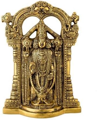 SMIZZY  (RE)TOUCHING LIVES Colgante de pared de metal Tirupati Balaji, ídolo de Sri Venkateswara, decoración espiritual para el hogar, estatua de