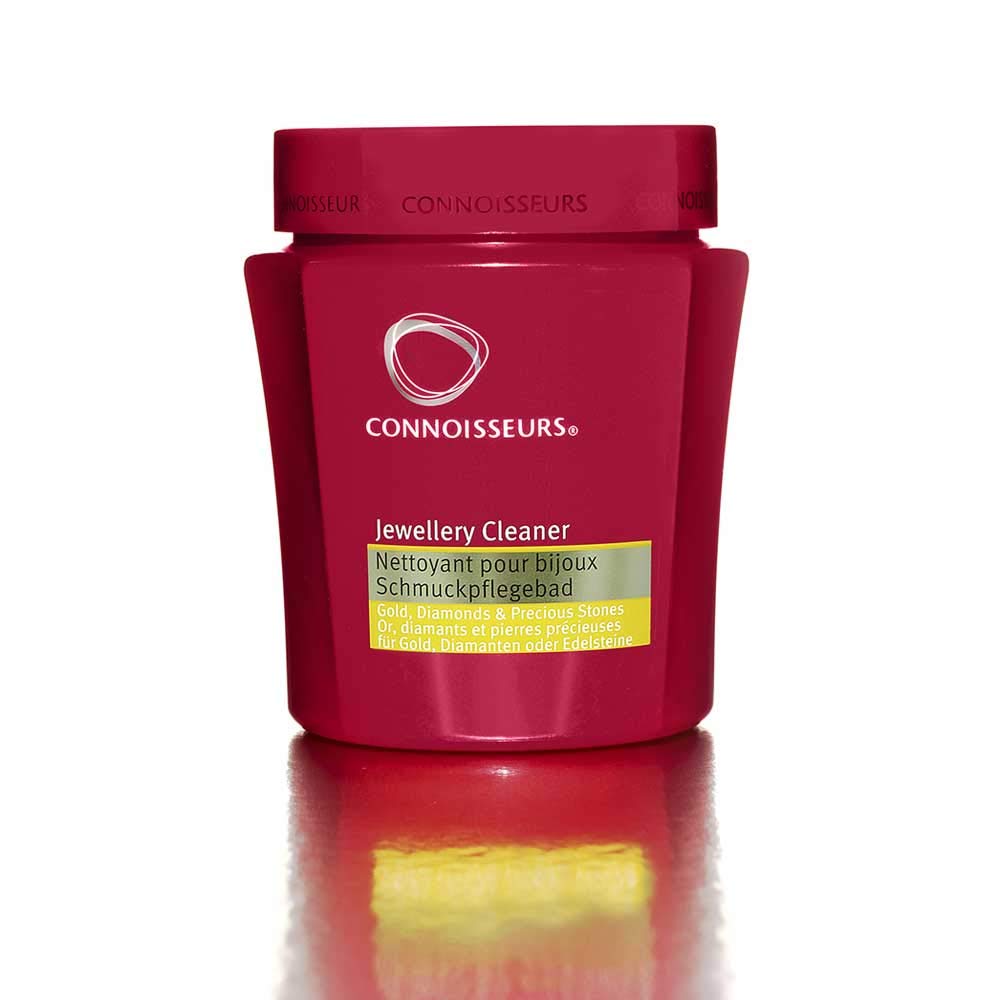 Connoisseurs Jewellery Cleaning Bath - Liquid Cleaner Solution for Gold, Diamonds, Platinum & Precious Stones - Dip Tray & Brush Included - 250ml