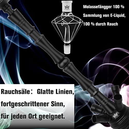 RYOSEE Shisha-Set 4 Anschlüsse 100cm Groß Aluminium Hookah Wasserpfeife Set mit Zubehör wie 4 Schlauch 4 Einzigartiger… – Bild 5