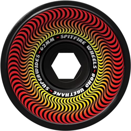 Spitfire Wheels 80HD Superwide Black Skateboard Wheels - 62mm 80a (Set of 4)