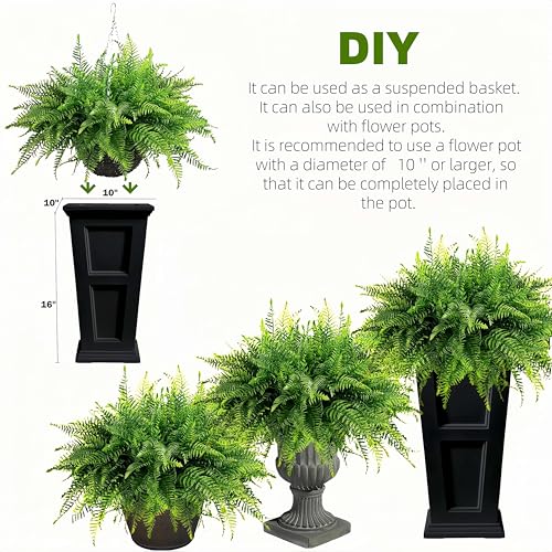 Qianyunfakefernoutdoorartificialplants2packartificialoutdoorhangingfernfauxgreeneryuvresistantplasticplantsforfrontporchlivingroomgardendecorincludinghangingplanters  Urban Country Home Decor Qianyun fake fern outdoor artificial plants 2 pack artificial outdoor hanging fern faux greenery uv resistant plastic plants for front porch living room garden decor including hanging planters  urban country home decor