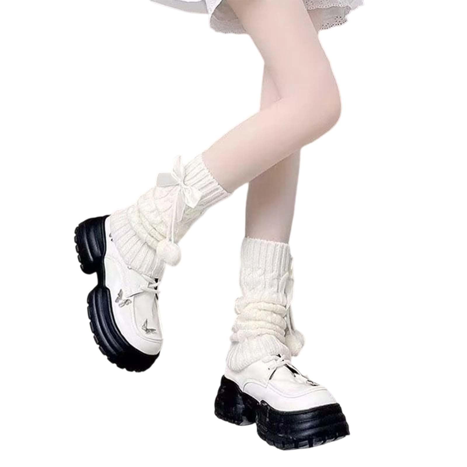 Soft Knitted Boot Cuffs With Bow Detail Cozy Ankle Leg Warmers For Women Thermal Fall Winter Fashion Socks