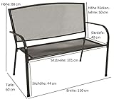DEGAMO Gartenbank Classic 2-sitzer Streckmetall anthrazit - 3
