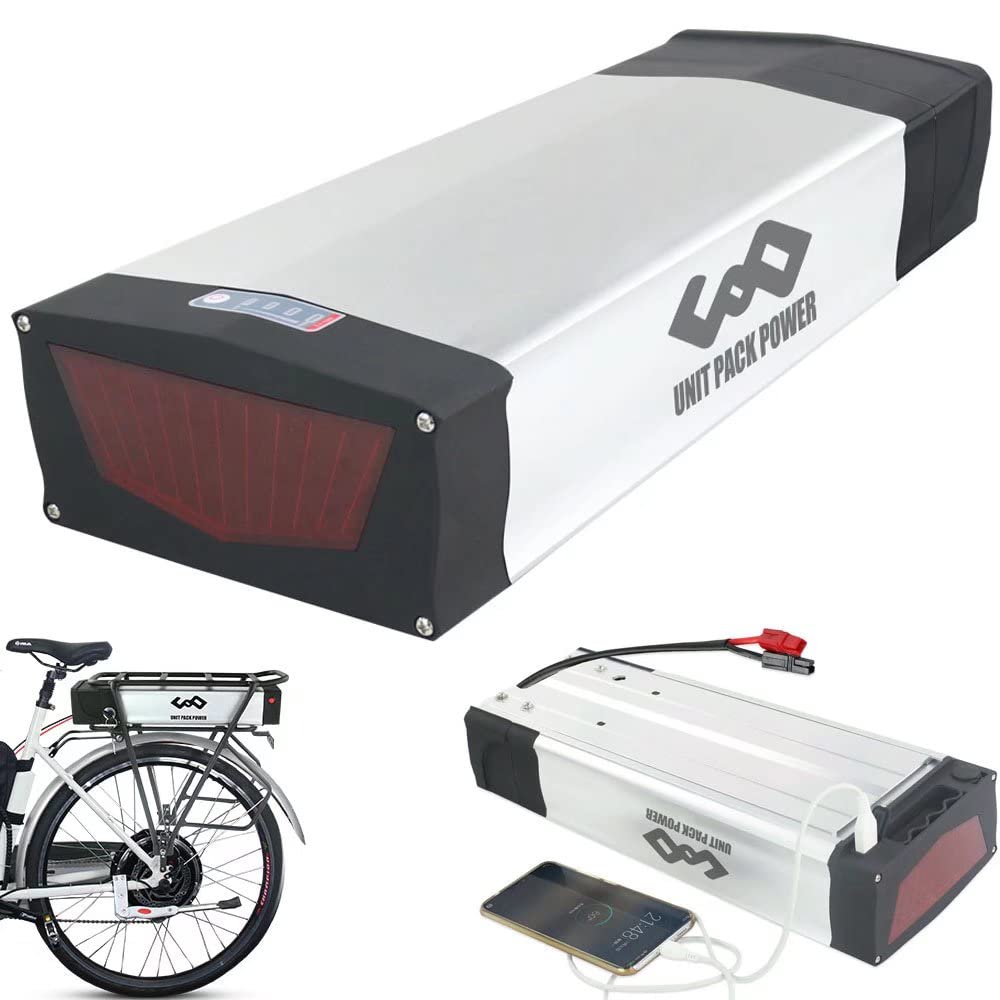 (1-7 Days Delivery) Rear Rack EBike Battery with Taillight 36V 48V 52V 10AH 13AH 15AH 18AH 20AH Lith