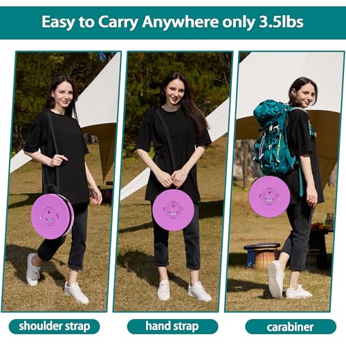 Image of ALEVMOOM Upgraded Portable Collapsible Stool with Cushion,Telescoping Folding Stool for Adults,Yet More Sturdy Camping Stool with Load Capacity 1000lbs,for Outdoor Garden Hiking BBQ