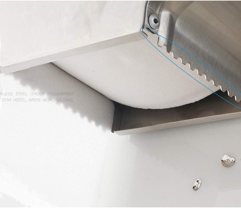 Baño Dispensador de toallas de papel montado en la pared con cerradura Dispensador de toallas de mano de acero inoxidable cepillado Portarrollos Cocina Baño Dispensador de papel higiénico Comercial