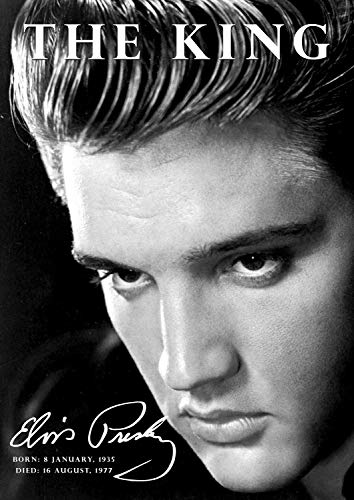 Póster de Elvis Presley – homenaje – firmado (copia) A3 # 103 – Elvis Presley – el rey – nacido el 8 de enero de 1935 – murió 16 de agosto de 1977 – A3 Póster – Impresión – imagen
