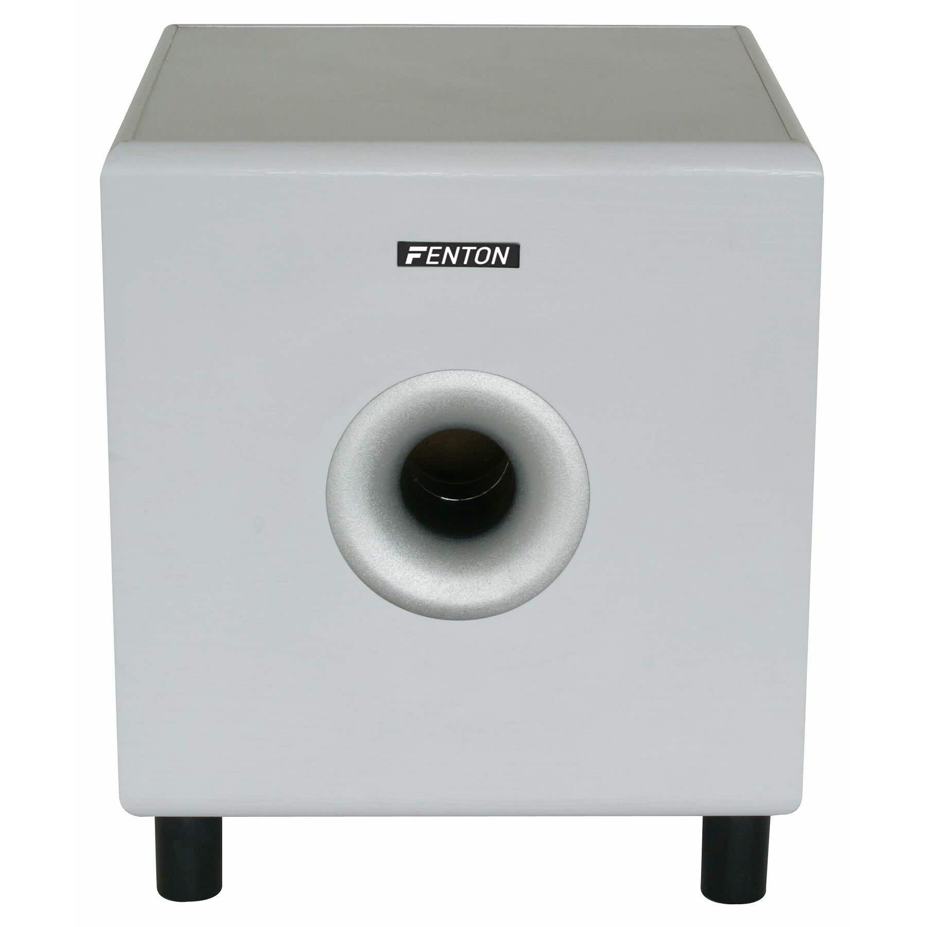 Fenton SHFS08W - Subwoofer aktiv Heimkino - 8 Zoll - 200 Watt Sub Woofer mit integriertem Verstärker - Bass Box - Perfekt zum Aufrüsten Ihres HiFi Heimkinosystems, TV-Soundanlage - Weiß