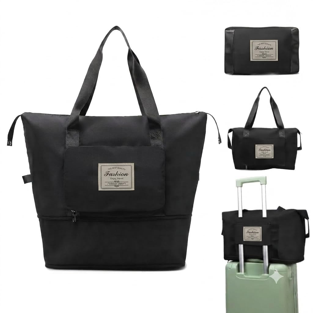 41L Expandable Travel Duffle Bag for Women, Waterproof Foldable Nylon Cabin Luggage Carry On Bag, Large Weekender Overnight Travel Handbag, Gym Bag, Hospital Maternity Bag, Shopping Tote-picture-46