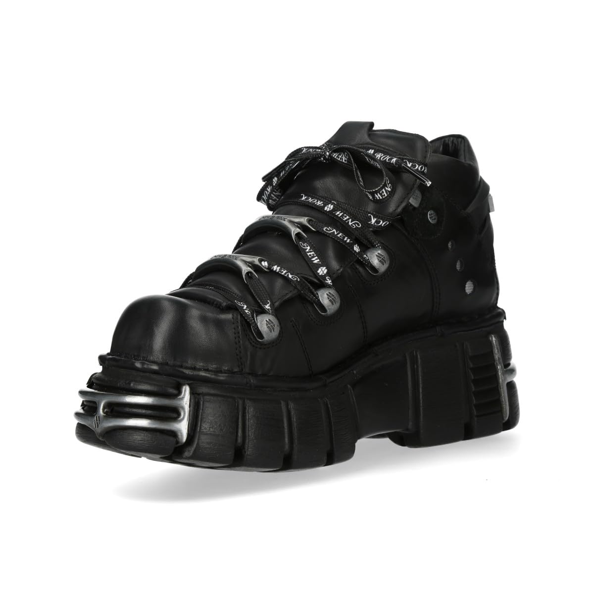 New Rock Botas Plataforma 106N-C85 Unisex – Bota Negra de Cuero Gótico Punk Rock (NEGRO, EU, Sistema tallas calzado EU, Adulto, Números, mediano, 37)
