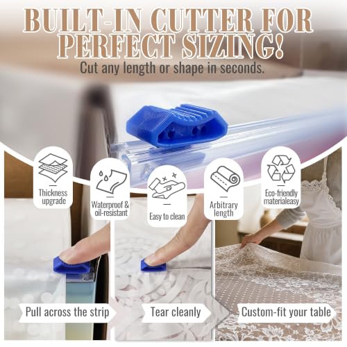 Image of Disposable Tablecloth Roll,54 x 300Ft Lace Plastic Table Cloth