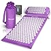 High Pulse Esterilla Acupresion + 5 Anillos + Póster - La esterilla fitness y el cojín de acupresión estimulan la circulación sanguínea y liberan la tensión (Violeta)