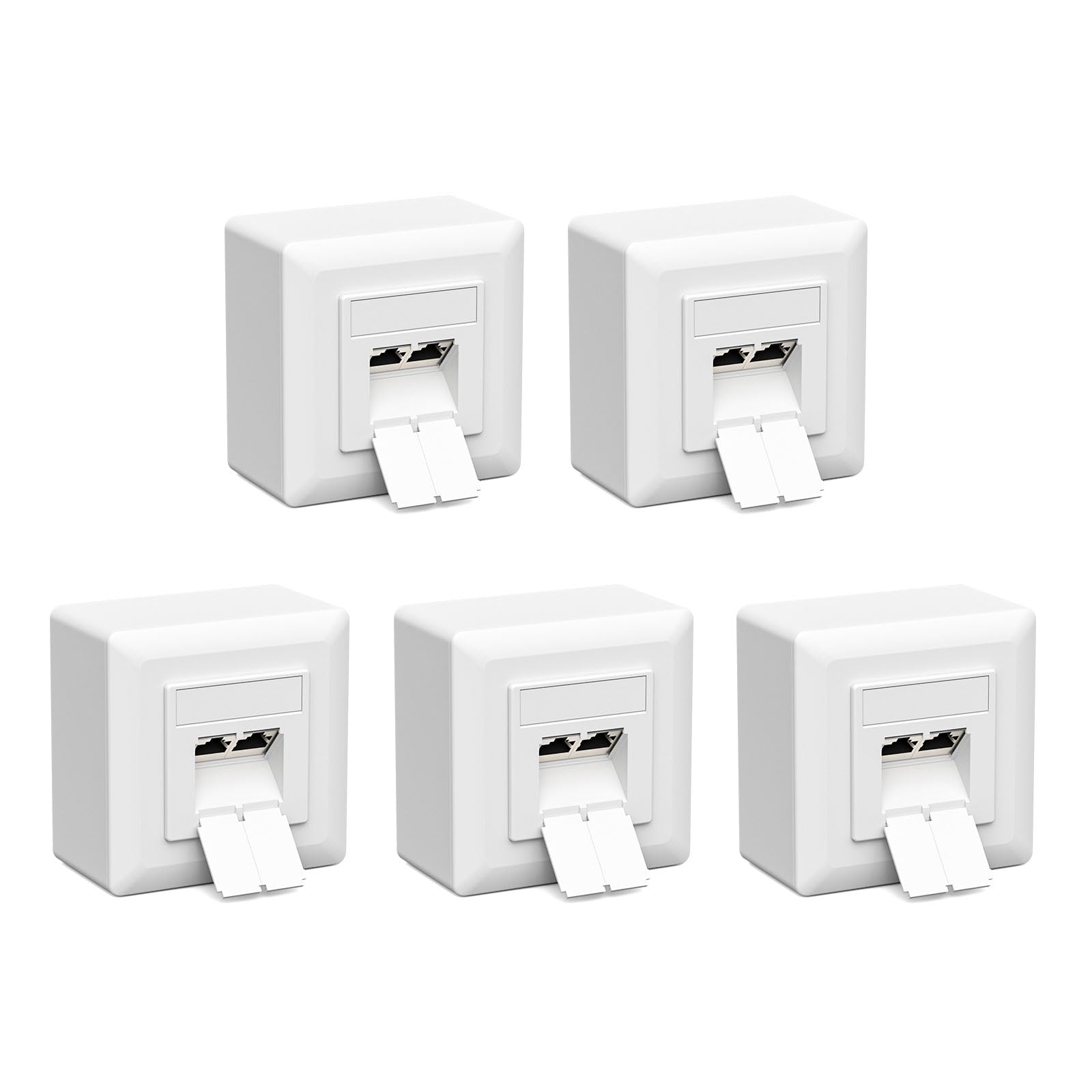 iwillink 5 prese di rete Cat7, 2 porte, 10 Gbit/s, colore bianco