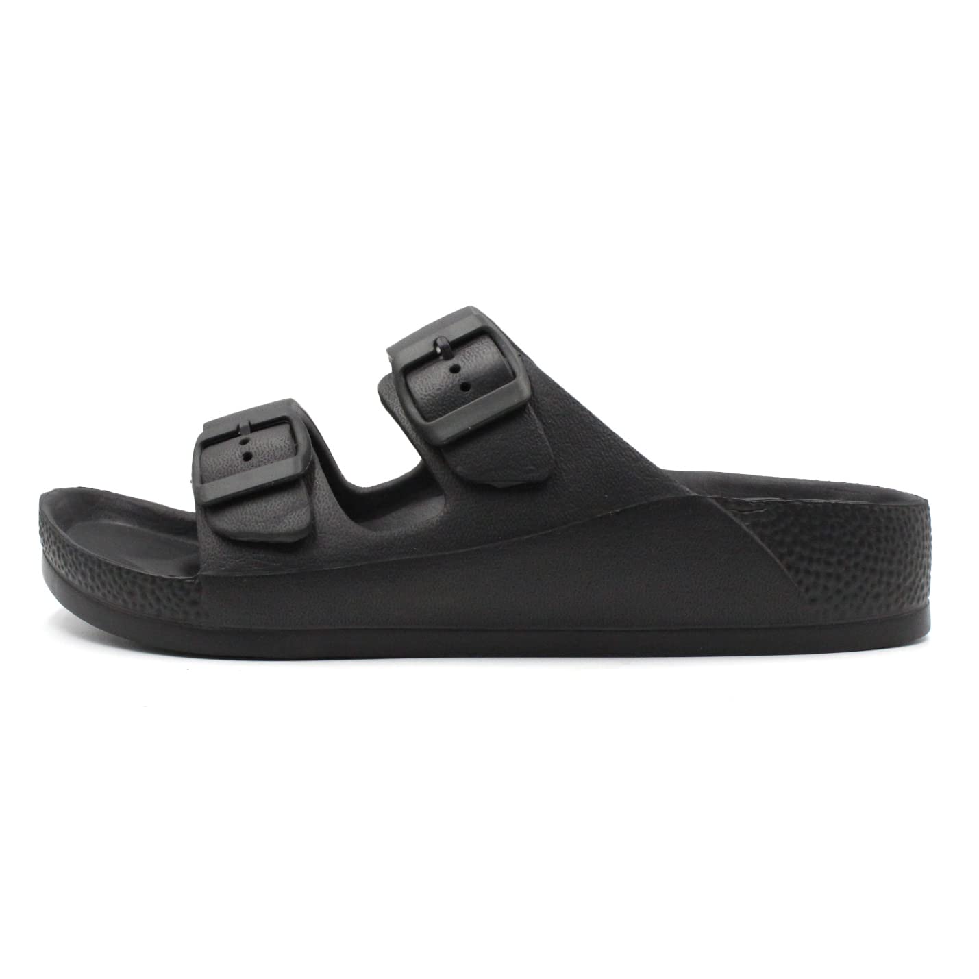 LAVRA Women Comfort EVA Slides Sandals | Adjustable Double Buckle Water Shoes | No-Heel Rubber Beach Sandals | Casual Footbed waterproof Flat Sandals Women