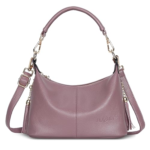 Borsa Donna Tracolla Piccola Borse a Mano pelle PU Elegante a Spalla Crossbody Bag con 2 Spalline per Shopping Lavoro Viaggio Viola