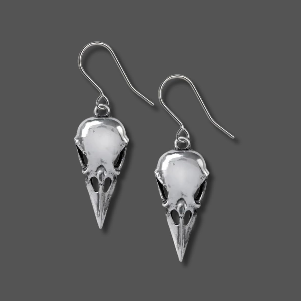 Alchemy Coeur Crane Earrings England Skull Legendary Bird Immortal Grave Gothic