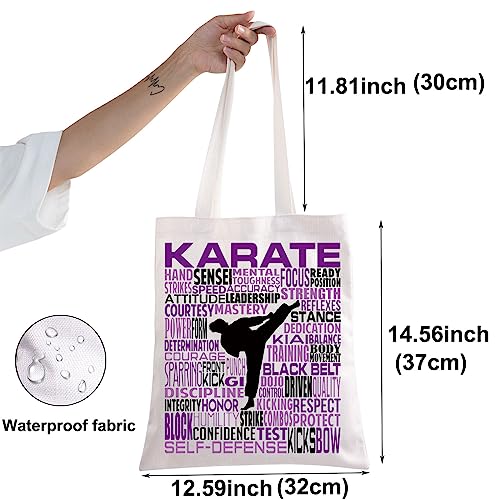 Bolsa tote de lona de karate canvas miniatura 2