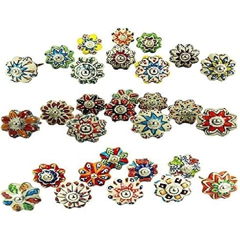 Assorted Hand Painted Ceramic Drawer Knobs Cover