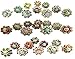 Knobsworld Petite 4,5 cm 20 boutons assortis Rare peint à la main en céramique Boutons Cabinet de tiroir à partir