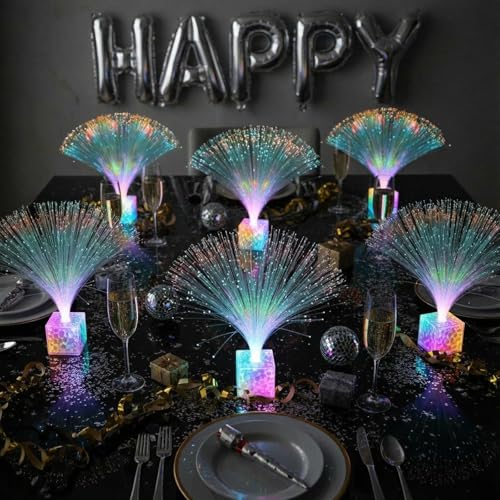 Amylove Mini Fiber Optic Lamps Bulk Small LED Light up Table Centerpieces for Party Event Decorations with Crystal Base Battery Powered for Glow in The Dark Favors Supplies - Image 8