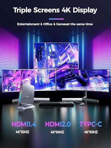 Image of TOPGRO Ultra-Slim Mini Gaming PC - Core i7-8750H 6-Core | Geforce GTX 1650 4GB GDDR5 | 16GB RAM 512GB SSD | RGB Lighting | Triple 4K Display | WiFi 6 Bluetooth 5.0 | Win11 Pro