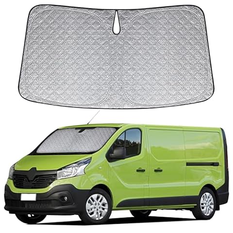Osłona przeciwsłoneczna na przednią szybę samochodu, zamiennik do Renault Trafic 2001-2025, przednia szyba wewnętrzna, składany parasol przeciwsłoneczny, ochrona przed promieniowaniem UV, odblaskowa