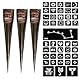 AMSNINK Henna Tattoo Set - 3x Braun Henna Paste Mit 44 Schablonen, Henna Braun Sommersprossen, Henna Farbe, Für Temporäre Tattoos