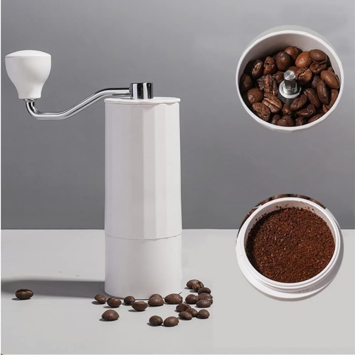 French Press Ręczny Młynek Do Kawy O Pojemności 28 G Ze Stożkowym Żarnem Stali Nierdzewnej, Regulowanym Wewnętrznym Ustawieniem Dzbanek Kawy
