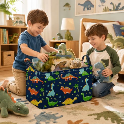 Image of Rectangle Gift Shelf Nursery Storage Basket Laundry Hamper Storage Box and Bins for Home Clothes with Handles