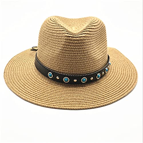 Chapeau de paille de plage avec ceinture perle gem de prestige d'été