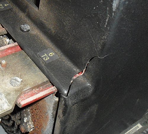 Close-up of cracked plastic casing on SMC Plus controller