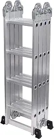 Escada Articulada DobráVel Em AlumíNio 16 Degraus 4x4 Degraus Até 13 PosiçõEs Capacidade De Carga 150 Kg Altura 4,29 M
