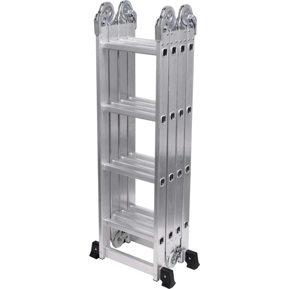 Escada Aluminio, Escada em Alumínio Articulada Dobrável 16 degraus 4x4 Até 13 Posições