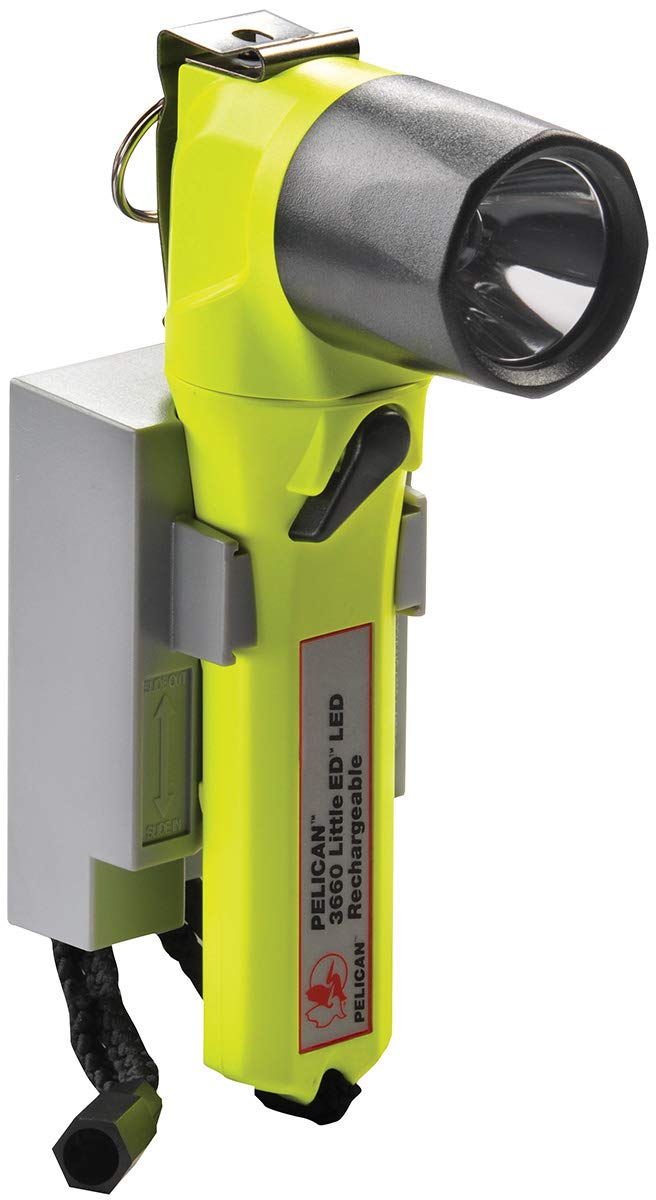 Torcia Ricaricabile Pelican Little ED 3660 - Angolo Retto Design Senza Mani Con Clip E Cinturino