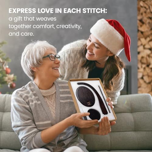 model magnetic pendulum wooden yarn holder for crochetingyarn storage organizer with yarn spinner for ballsdelightful surprise gift for knitting lovers by artowell ebony-colored