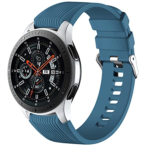 Mastten 22mm Correa Compatible con Samsung Galaxy Watch 3 45mm/Samsung Galaxy Watch 46mm/Gear S3 Frontier para Hombres Mujeres, Correas de Reloj Smartwatch de Silicona Suave y Deportiva, Verde Roca