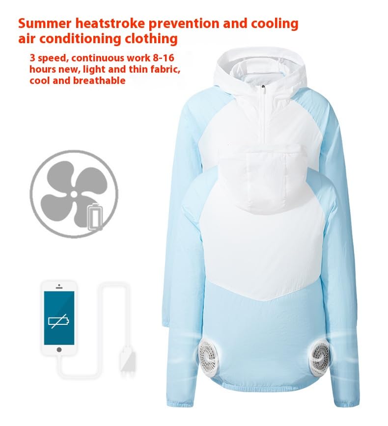 Unisex Cooling Jacket Air-Conditioned with Moisture-Wicking Fabric for Summer Sports/Outdoor Heat Protection 6