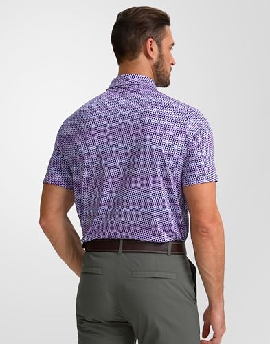 Image of Obla Mens Golf Polo Shirts Short Sleeve Dry Fit Performance Moisture Wicking Casual Print Collared Golf Shirts for Men